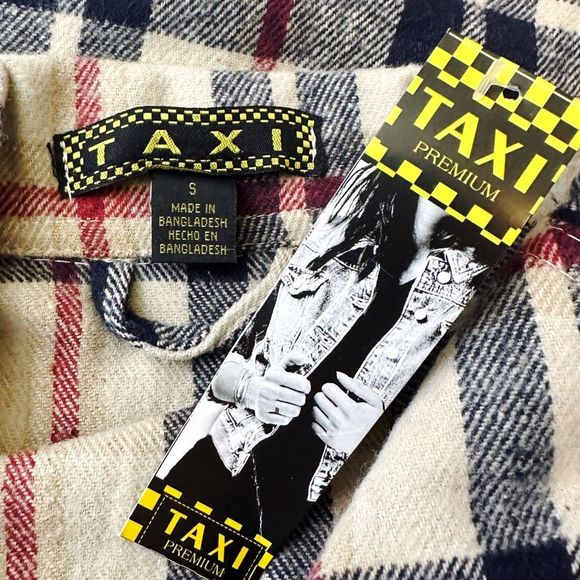 Taxi Premium Flannel Plaid Button Down Shirt Dress  - SMALL - Picture 4 of 4